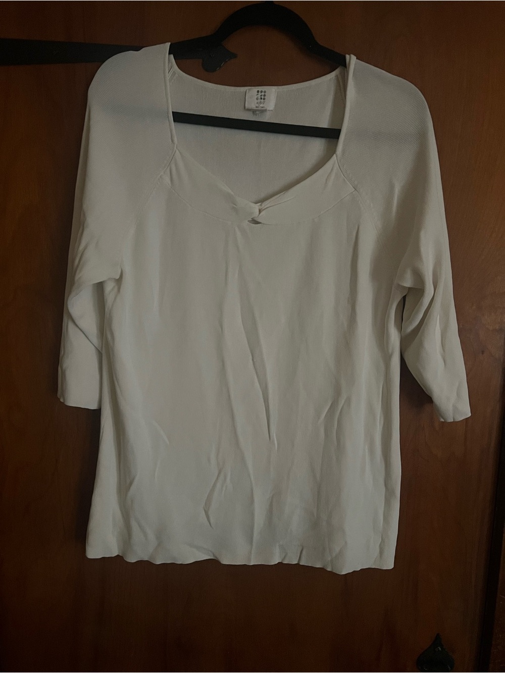 Apt. 9 Cream Scoop Neck 3/4 Sleeve Top